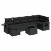vidaXL Set de sof&aacute;s de jard&iacute;n y cojines 8 piezas rat&aacute;n sint&eacute;tico negro