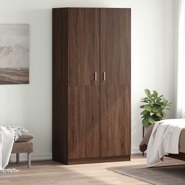 vidaXL Armario madera contrachapada color roble marr&oacute;n 90x52x200 cm