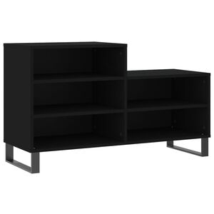vidaXL Zapatero madera contrachapada negro 102x36x60 cm