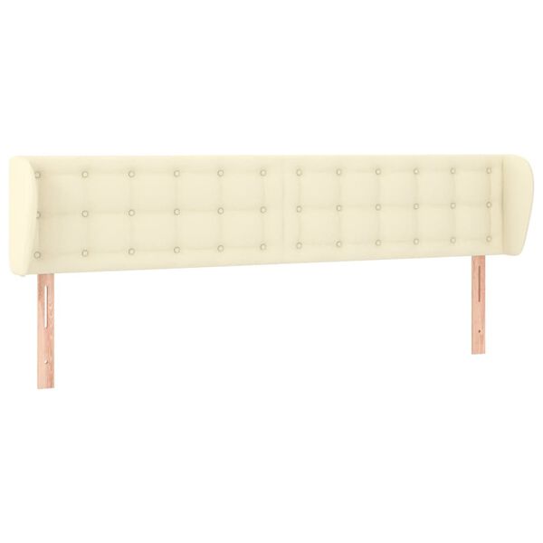 vidaXL Cabecero de cuero sint&eacute;tico color crema 203x23x78/88 cm