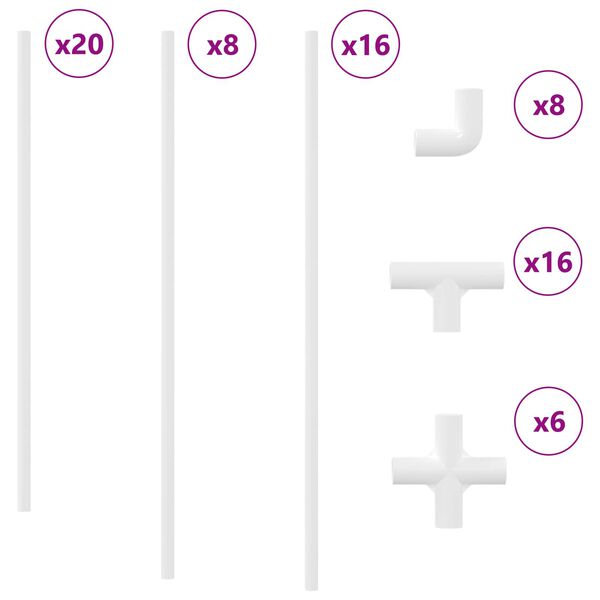 vidaXL Tubo de PVC 2 pcs 12,2 x 1,8 x 500 mm PP, PE