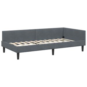 vidaXL Estructura de cama en esquina Gris oscuro 80 cm x 200 cm tela