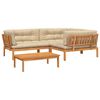 vidaXL Set de sofás de palets de jardín y cojines 4 pzas madera acacia