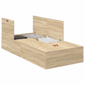 vidaXL Cama con almacenamiento Roble Sonoma 90 x 200 cm