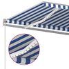 vidaXL Toldo autom&aacute;tico LED sensor de viento azul y blanco 4x3,5 m