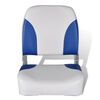 vidaXL 2x Asiento barco respaldo plegable cojín azul blanco 41x36x48cm