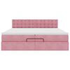 vidaXL Estructura cama otomana con colch&oacute;n terciopelo rosa 200x200 cm