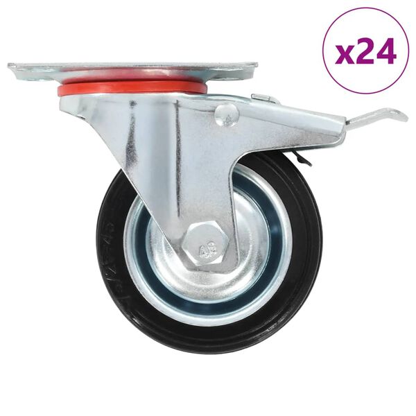 vidaXL Ruedas giratorias 24 unidades 75 mm