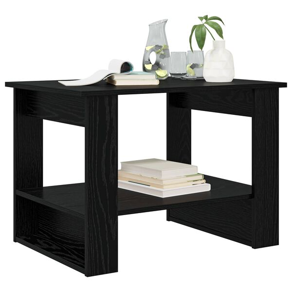 vidaXL Mesa de Caf&eacute; Roble Negro 72 x 50 x 50 cm Madera de ingenier&iacute;a