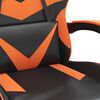 vidaXL Silla gaming cuero sint&eacute;tico negro y naranja