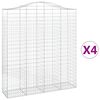 vidaXL Cestas de gaviones 4 uds forma de arco hierro 200x50x220/240 cm