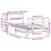 vidaXL Cama con estanter&iacute;a sin colch&oacute;n madera maciza de pino 90x190 cm