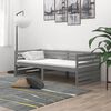 vidaXL Sof&aacute; cama con colch&oacute;n madera de pino maciza gris 90x200 cm