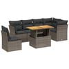 vidaXL Set de sof&aacute;s de jard&iacute;n 7 piezas con cojines rat&aacute;n PE gris