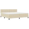 vidaXL Cama box spring con colch&oacute;n con colch&oacute;n Crema 200 x 200 cm tela