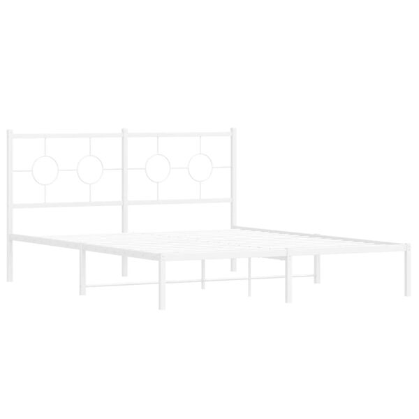 vidaXL Estructura cama sin colchón con cabecero metal blanco 150x200cm