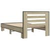 vidaXL Estructura cama madera ingenier&iacute;a metal roble Sonoma 75x190 cm