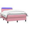 vidaXL Cama box spring con colch&oacute;n y LED terciopelo rosa 120x210 cm