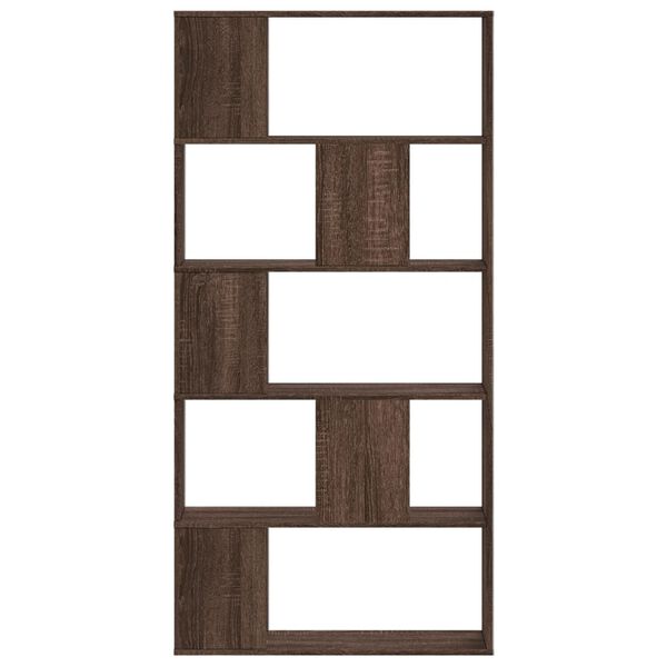vidaXL Librer&iacute;a de 5 niveles madera marr&oacute;n roble 80,5x23,5x162,5 cm