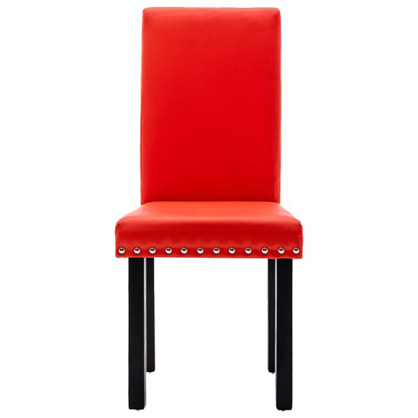 vidaXL Sillas de comedor 4 unidades PVC rojo