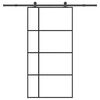 vidaXL Puerta corredera set herrajes vidrio ESG aluminio 102,5x205 cm