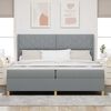 vidaXL Cama tipo Box Spring con colch&oacute;n Gris Claro 200 x 200 cm tela