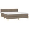 vidaXL Cama box spring con colch&oacute;n tela gris taupe 180x200 cm
