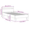 vidaXL Estructura de cama con LED Roble artesanal 75 x 190 cm
