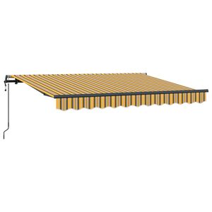 vidaXL Toldo Retr&aacute;ctil Amarillo y Gris 250 x 200 cm tela