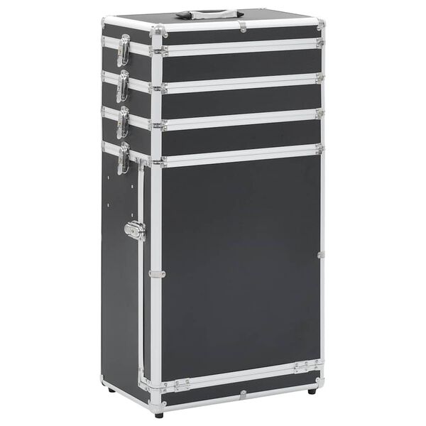 vidaXL Malet&iacute;n trolley de maquillaje de aluminio negro