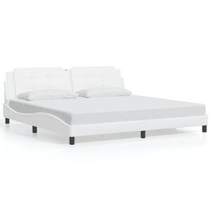 vidaXL Estructura de cama sin colch&oacute;n Zadar cuero sint&eacute;tico blanco 200x200cm