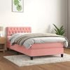 vidaXL Cama box spring con colch&oacute;n terciopelo rosa 90x190 cm