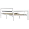 vidaXL Estructura de cama sin colchón metal blanco y negro 100x200 cm