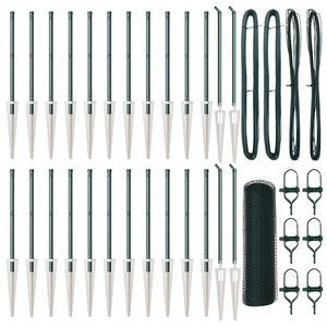 vidaXL Poste de Valla Verde