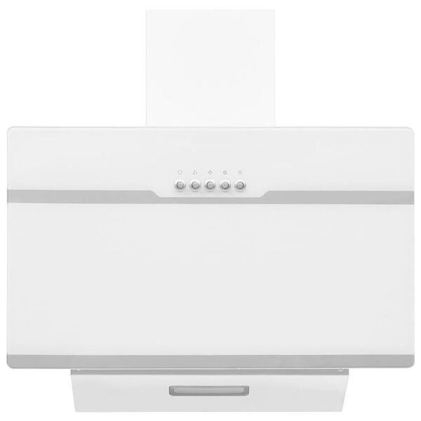 vidaXL Campana extractora acero inoxidable vidrio templado blanco 60cm
