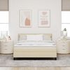 vidaXL Cama tipo Box Spring con colch&oacute;n Crema 140 x 200 cm tela
