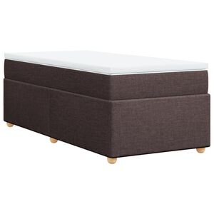 vidaXL Cama box spring con colch&oacute;n tela marr&oacute;n oscuro 80x200 cm