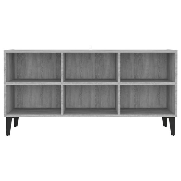 vidaXL Mueble de TV con patas de metal gris Sonoma 103,5x30x50 cm
