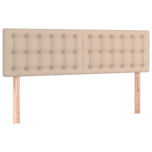 vidaXL Cabeceros capuchino 144x5x78/88 cm cuero sint&eacute;tico