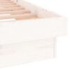 vidaXL Estructura cama LED sin colch&oacute;n madera maciza blanco 90x200 cm
