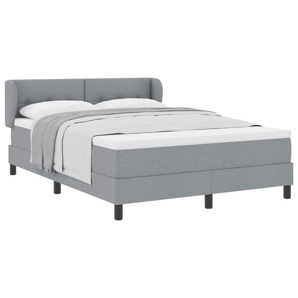 vidaXL Cama tipo Box Spring con colch&oacute;n Gris claro 140 x 200 cm tela