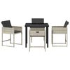 vidaXL Conjunto de Comedor de Jard&iacute;n 5 pcs Gris Claro rat&aacute;n sint&eacute;tico