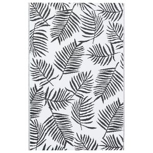 vidaXL Alfombra de exterior ARAKIL blanca y negra 120x180 cm PP