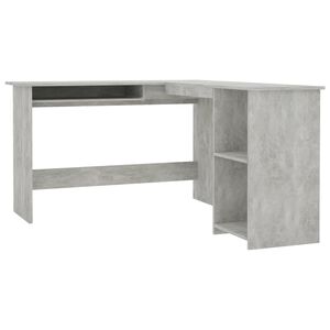 vidaXL Escritorio forma de L contrachapada gris hormig&oacute;n 120x140x75 cm
