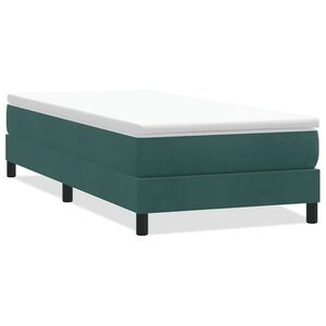 vidaXL Cama box spring sin colch&oacute;n terciopelo verde oscuro 100x210 cm