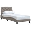 vidaXL Estructura de cama sin colch&oacute;n tela taupe 90x200 cm