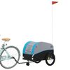 vidaXL Remolque para bicicleta hierro negro y azul 45 kg