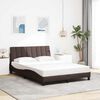 vidaXL Estructura de cama sin colch&oacute;n Hanko tela marr&oacute;n oscuro 120x200 cm