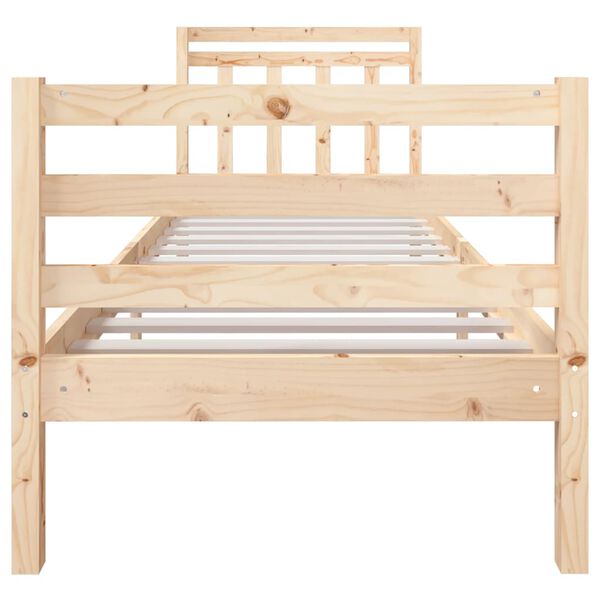vidaXL Estructura de cama individual pequeña madera maciza 75x190 cm
