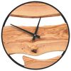 vidaXL Reloj de pared hierro y madera de olivo marr&oacute;n &Oslash;35 cm